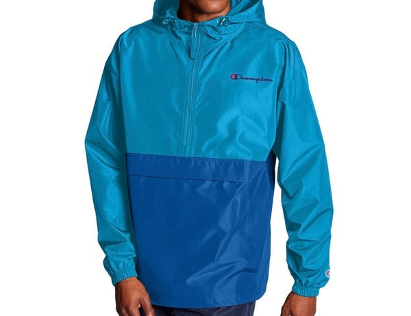 CHAMPION COLORBLOCKED PACKABLE BLUE JACKET