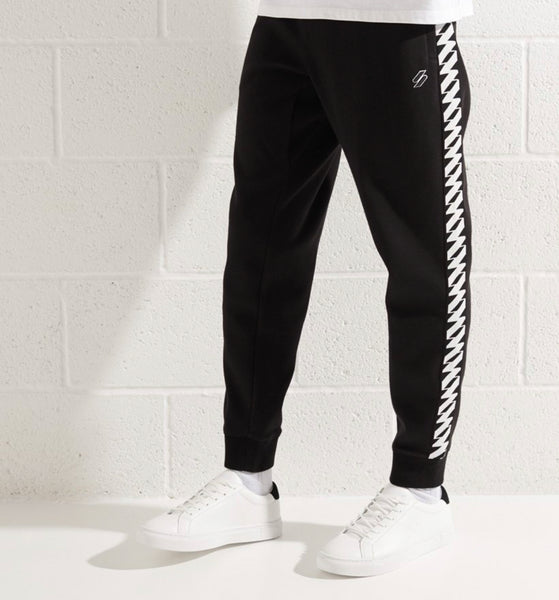 SUPERDRY BLK CODE TAPE TRACKPANTS