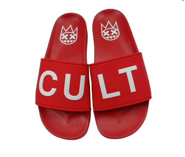 CULT OF INDIVIDUALITY RED SANDALS/ BLK SOCKS